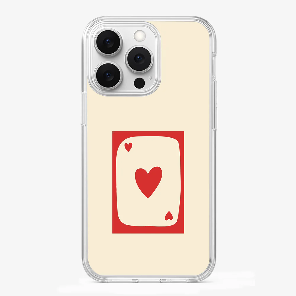 Beige Heart Card Phone Case - Image 2