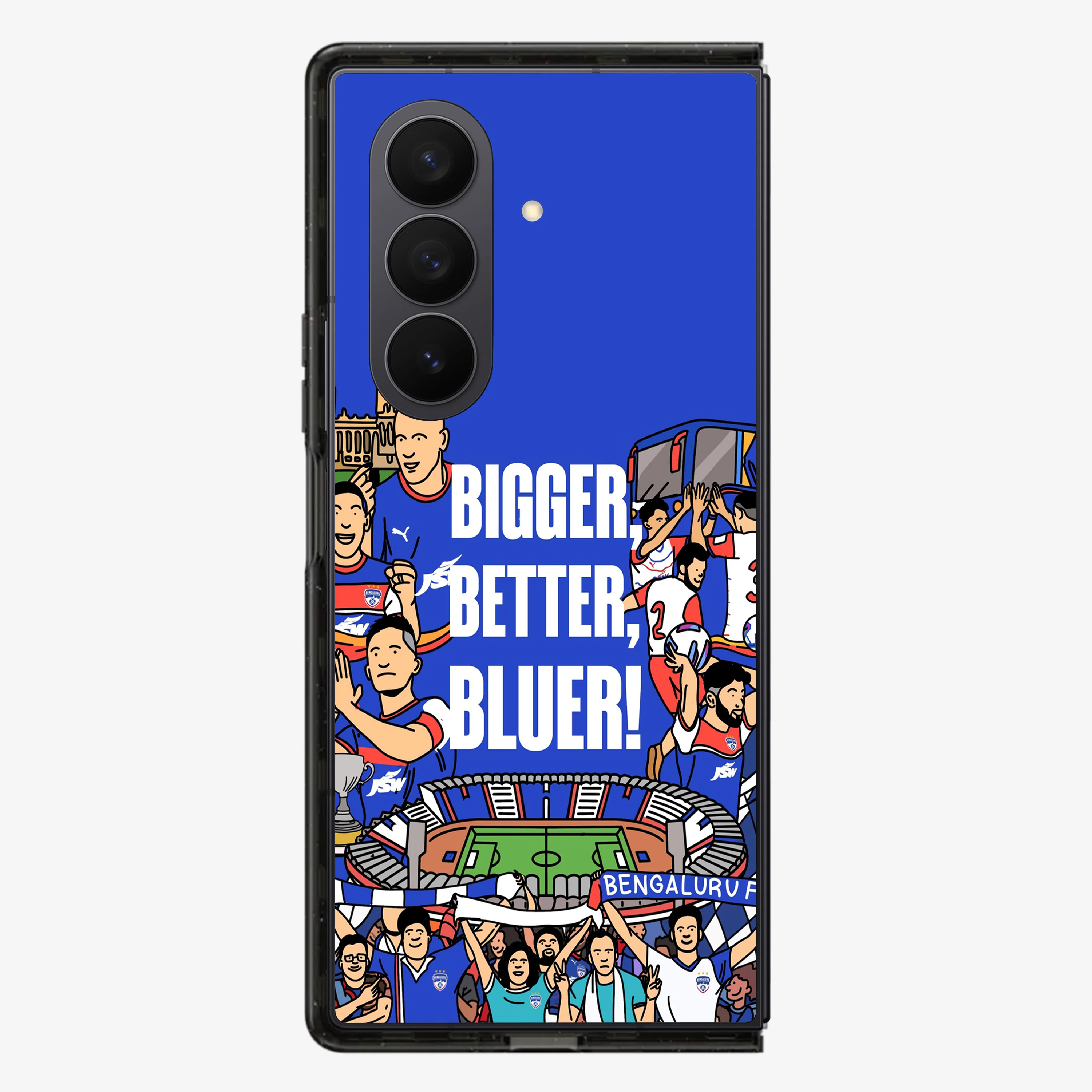 Bigger Better Bluer Bengaluru FC Phone Samsung Z Fold Phone Case - Image 2