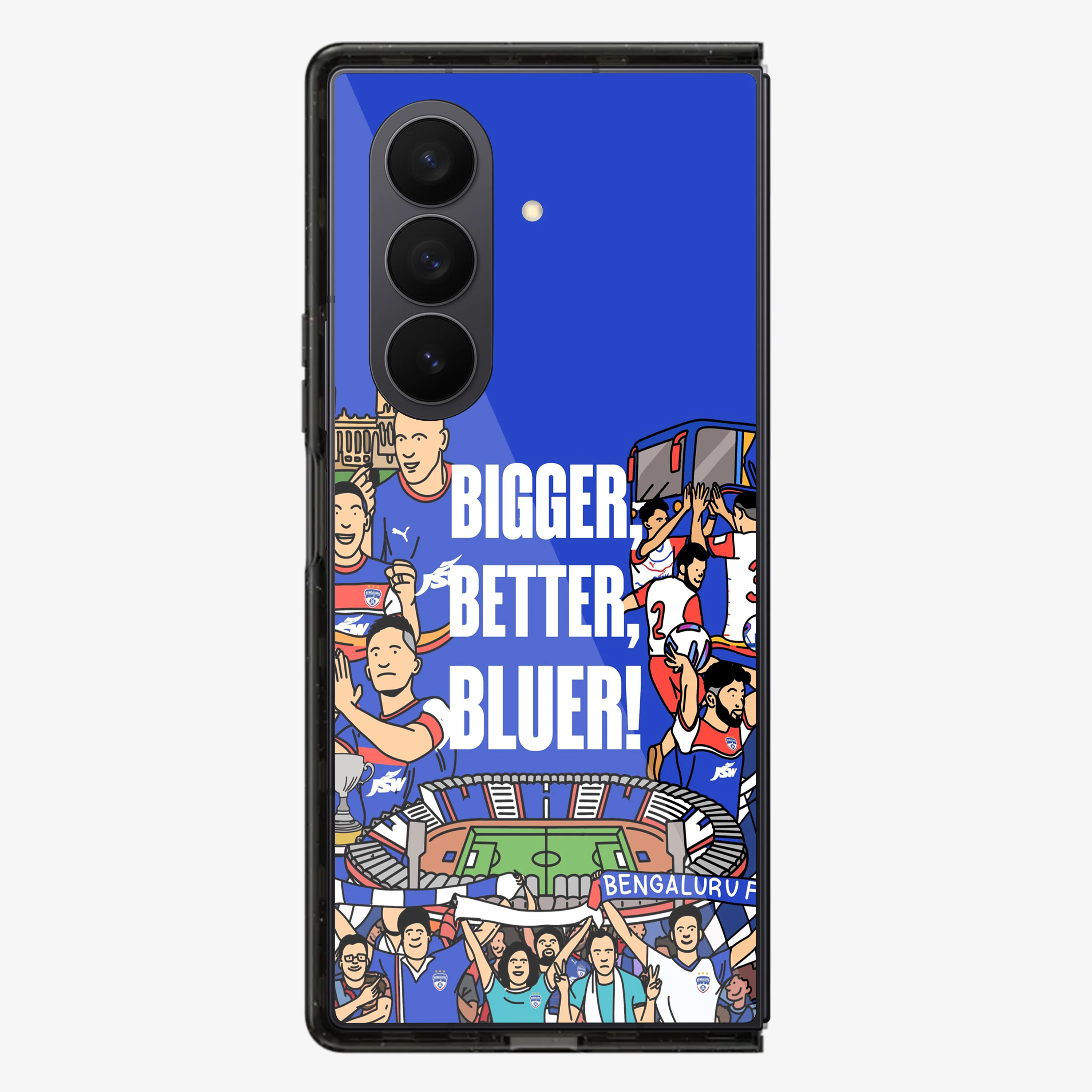 Bigger Better Bluer Bengaluru FC Phone Samsung Z Fold Phone Case - Image 3