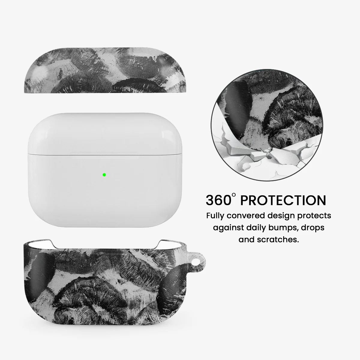 Black Lips Pattern Airpods Case - Image 2