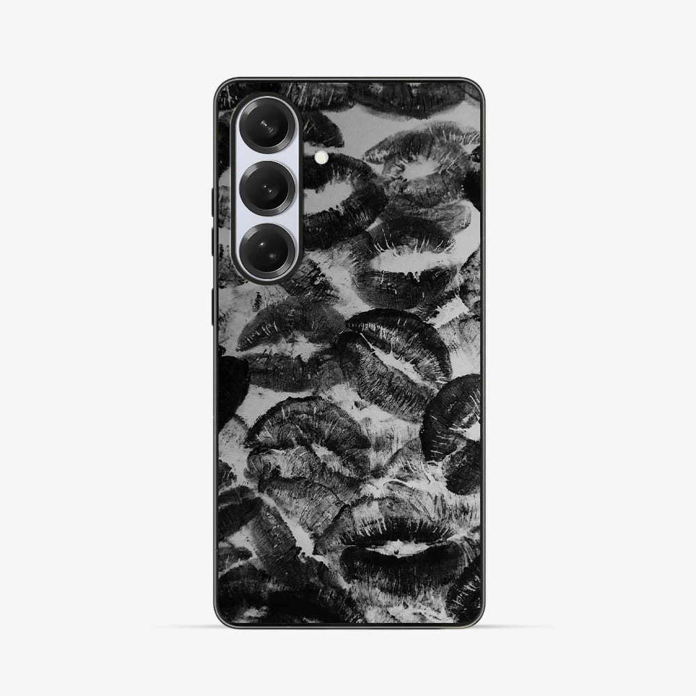 Black Lips Pattern Samsung Phone Case