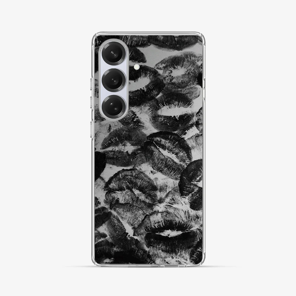 Black Lips Pattern Samsung Phone Case - Image 2