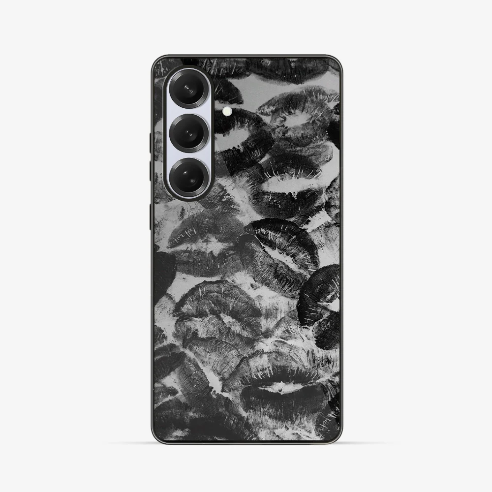 Black Lips Pattern Samsung Phone Case - Image 3