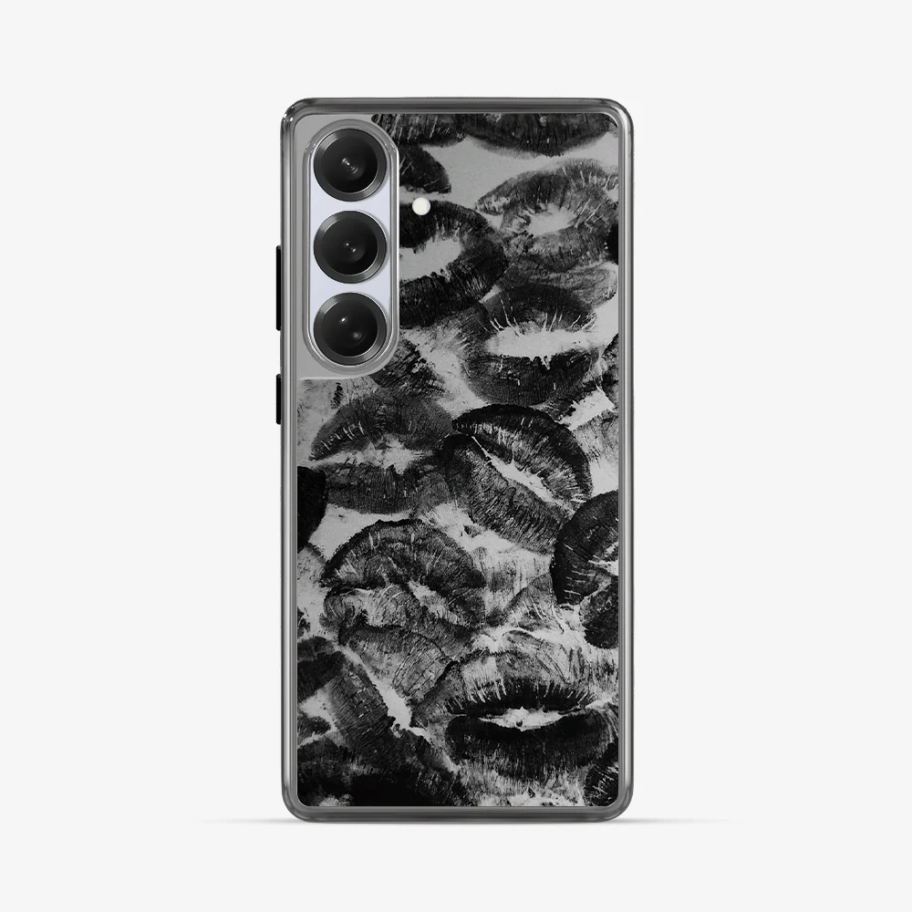 Black Lips Pattern Samsung Phone Case - Image 5