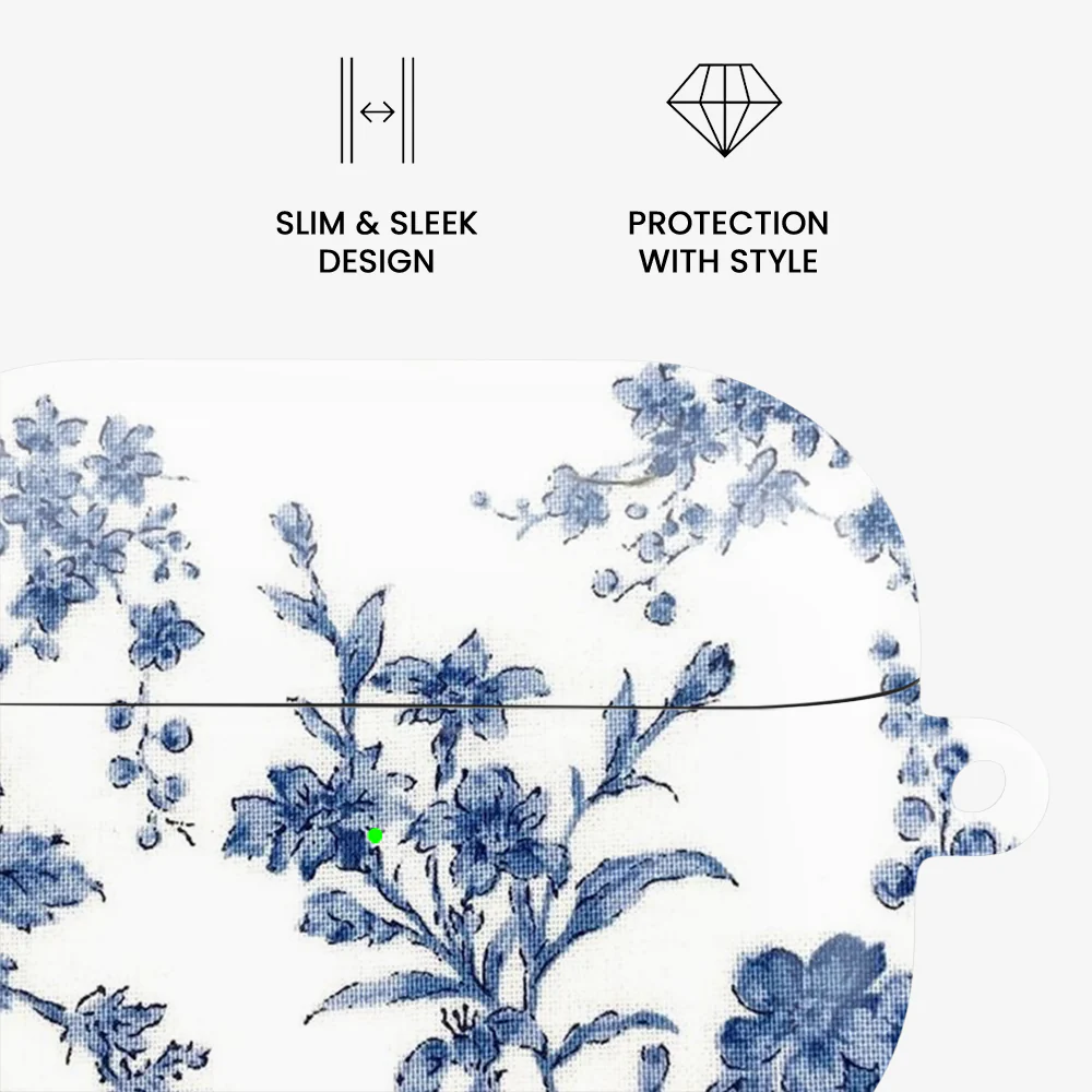 Blue Flowers Airpods Case - Image 4