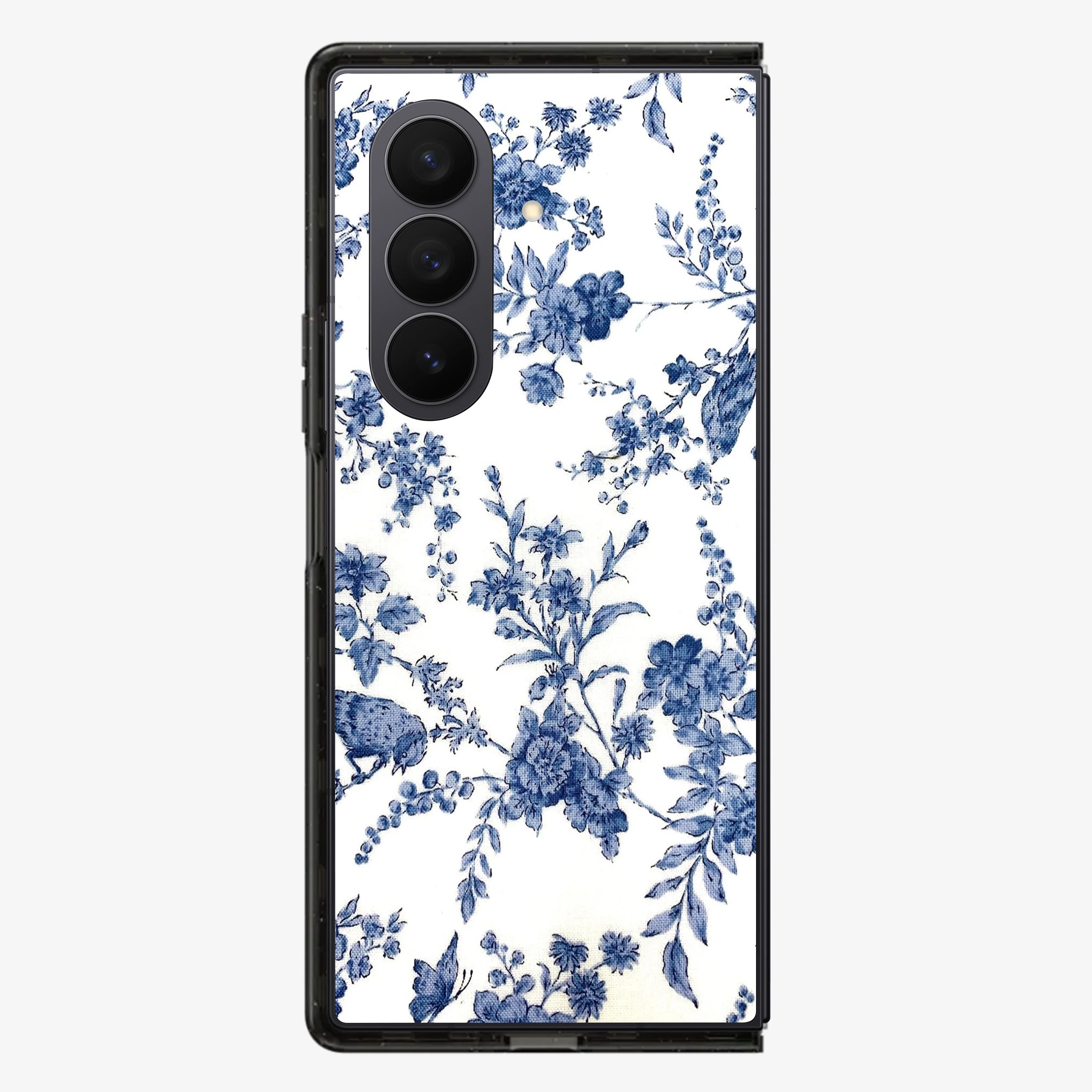 Blue Flowers Samsung Z Fold Phone Case - Image 2