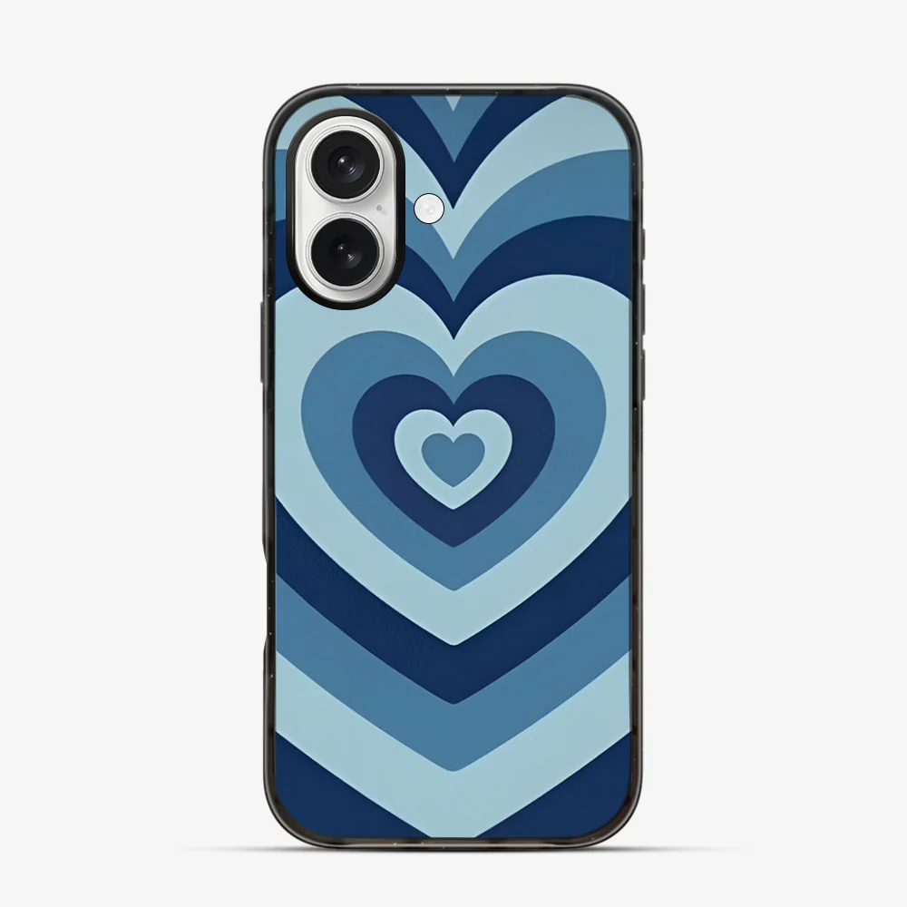 Blue heart iPhone 16 Case - Image 3
