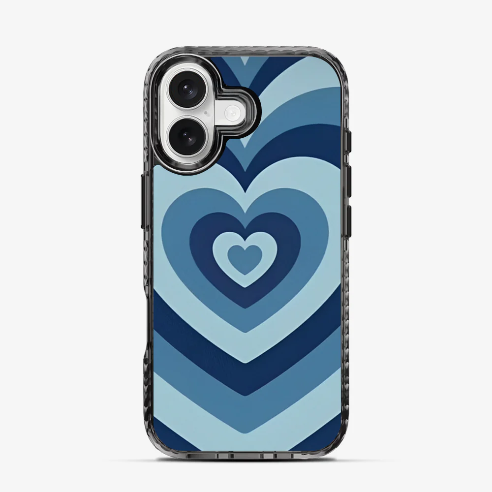 Blue heart iPhone 16 Case - Image 4