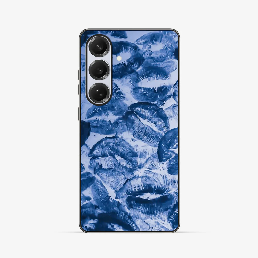 Blue Lips Pattern Samsung Phone Case