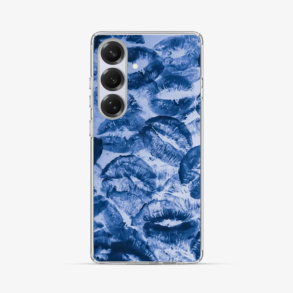 Blue Lips Pattern Samsung Phone Case - Image 2