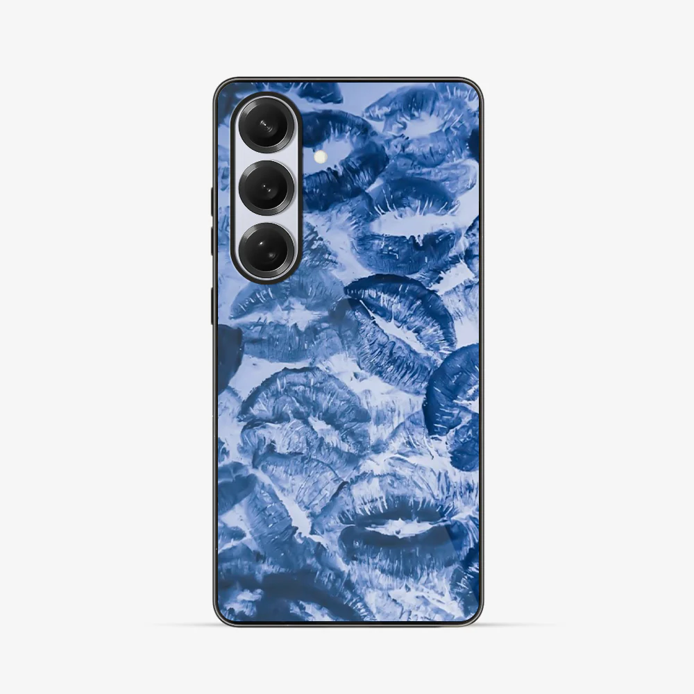 Blue Lips Pattern Samsung Phone Case - Image 3