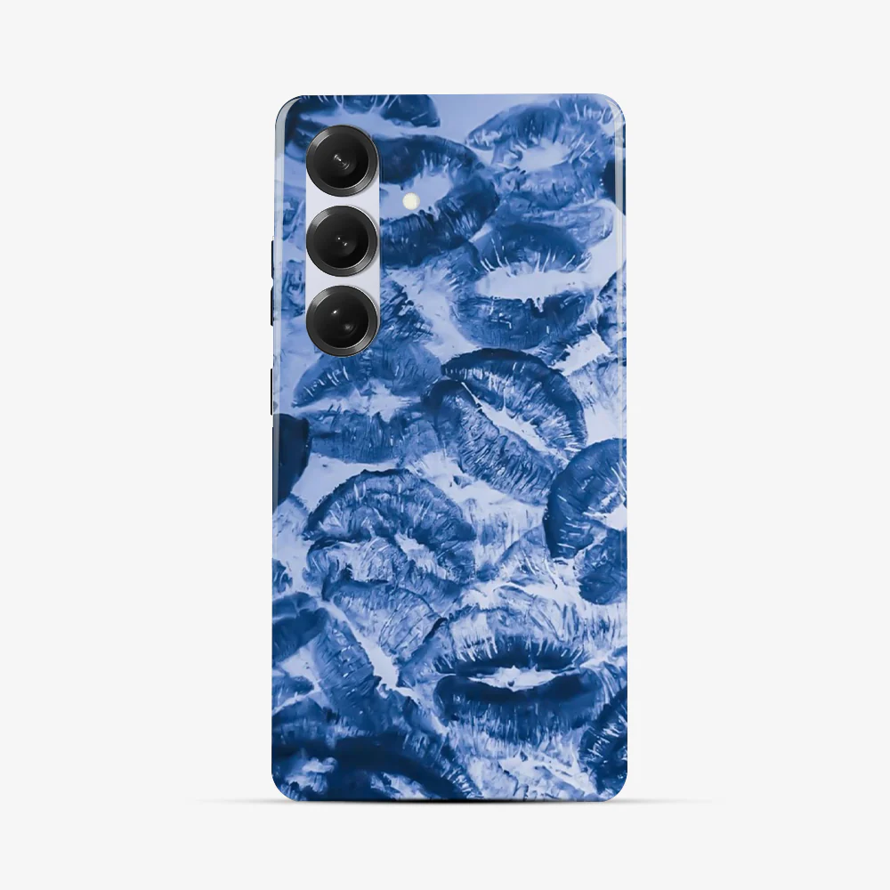 Blue Lips Pattern Samsung Phone Case - Image 4