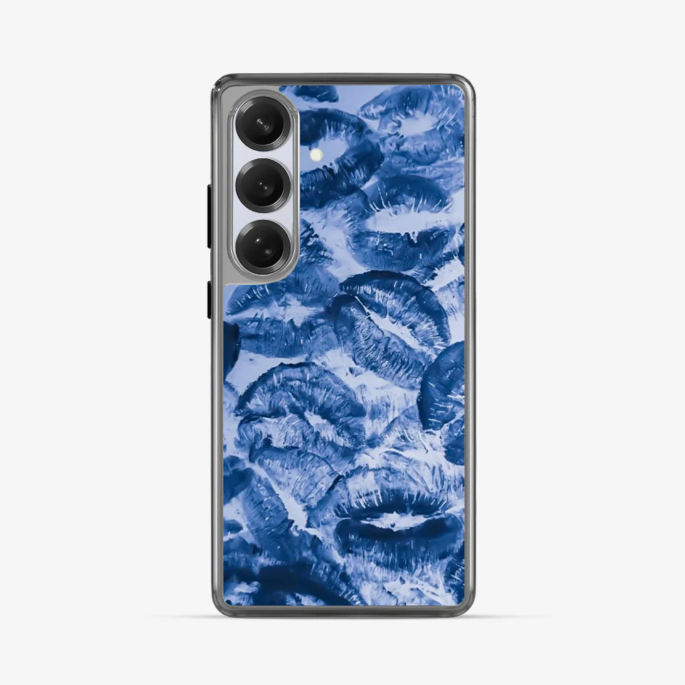 Blue Lips Pattern Samsung Phone Case - Image 5