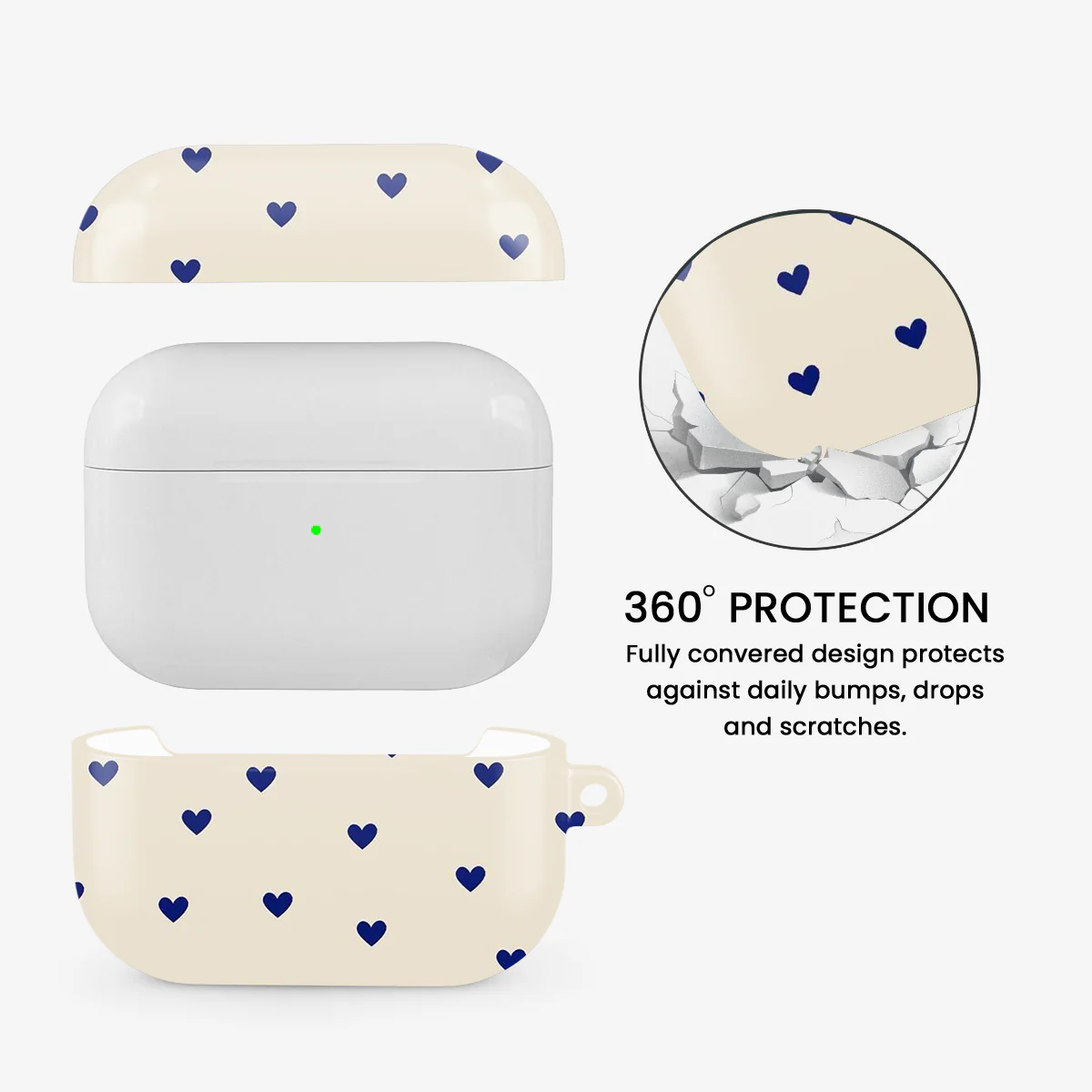 Blue Multiple Heart's Airpods Case - Image 2
