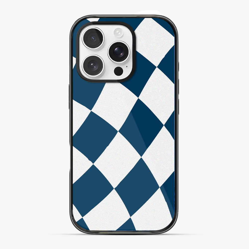 Blue & White Checkered Phone Case - Image 4