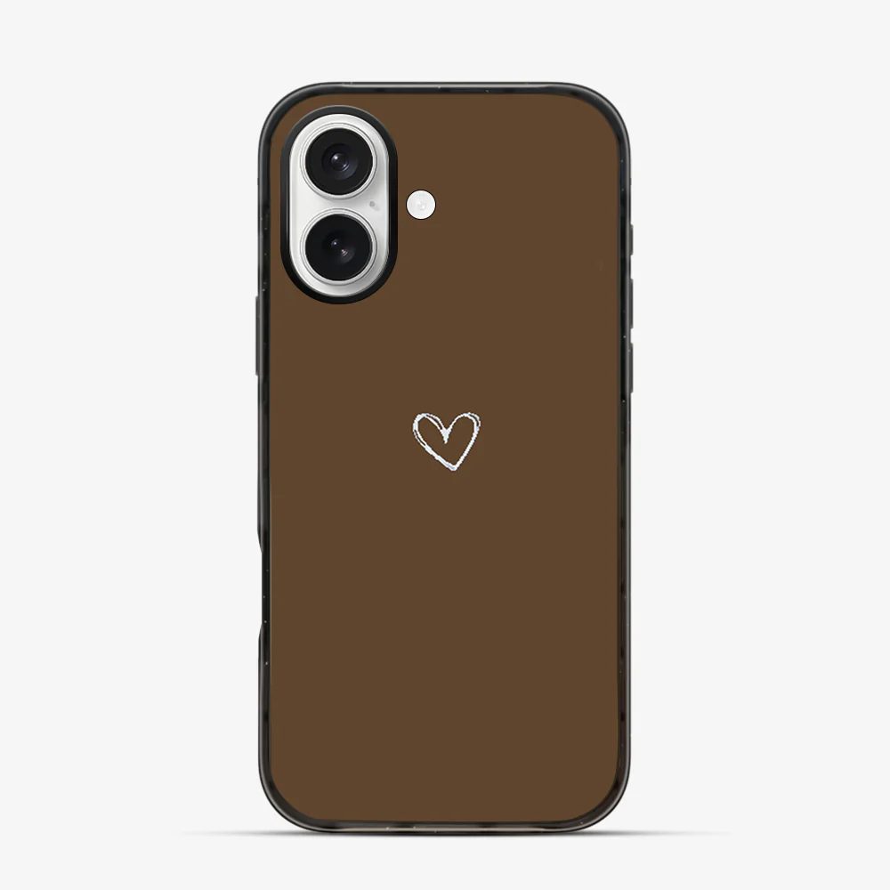 Brown Heart iPhone 16 Case - Image 3