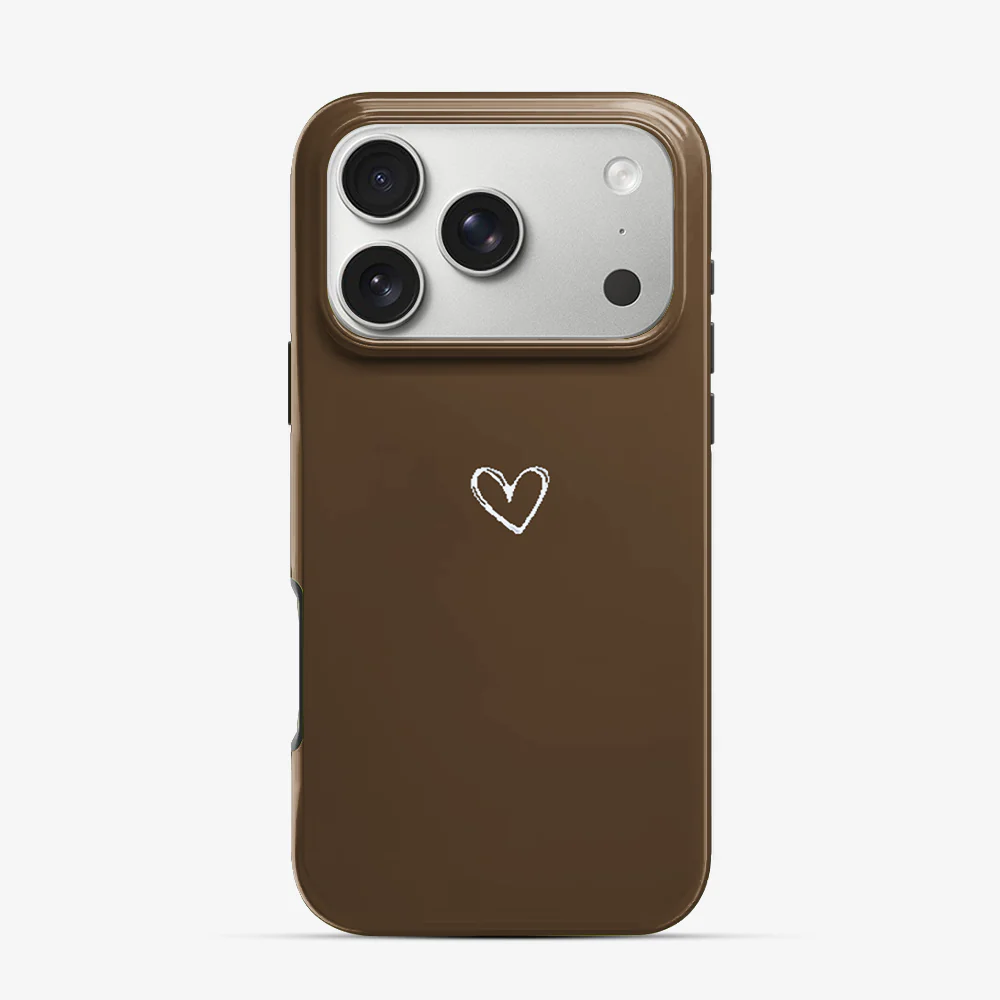 Brown Heart iPhone 17 Pro Max Case