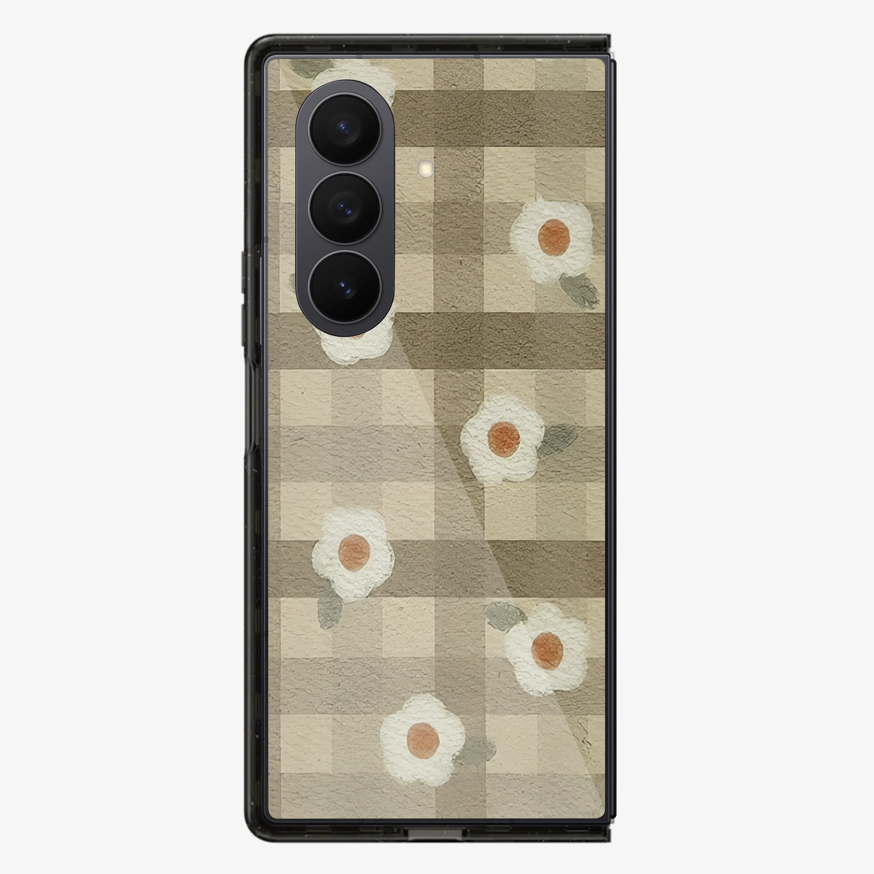 Checkered Flower Samsung Z Fold Phone Case - Image 3