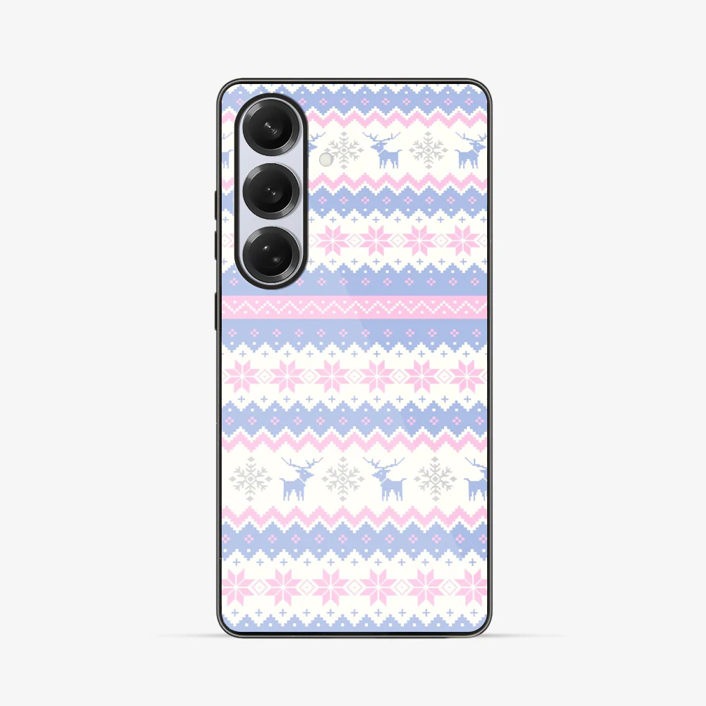 Christmas Pink Snowflake Samsung Phone Case - Image 3