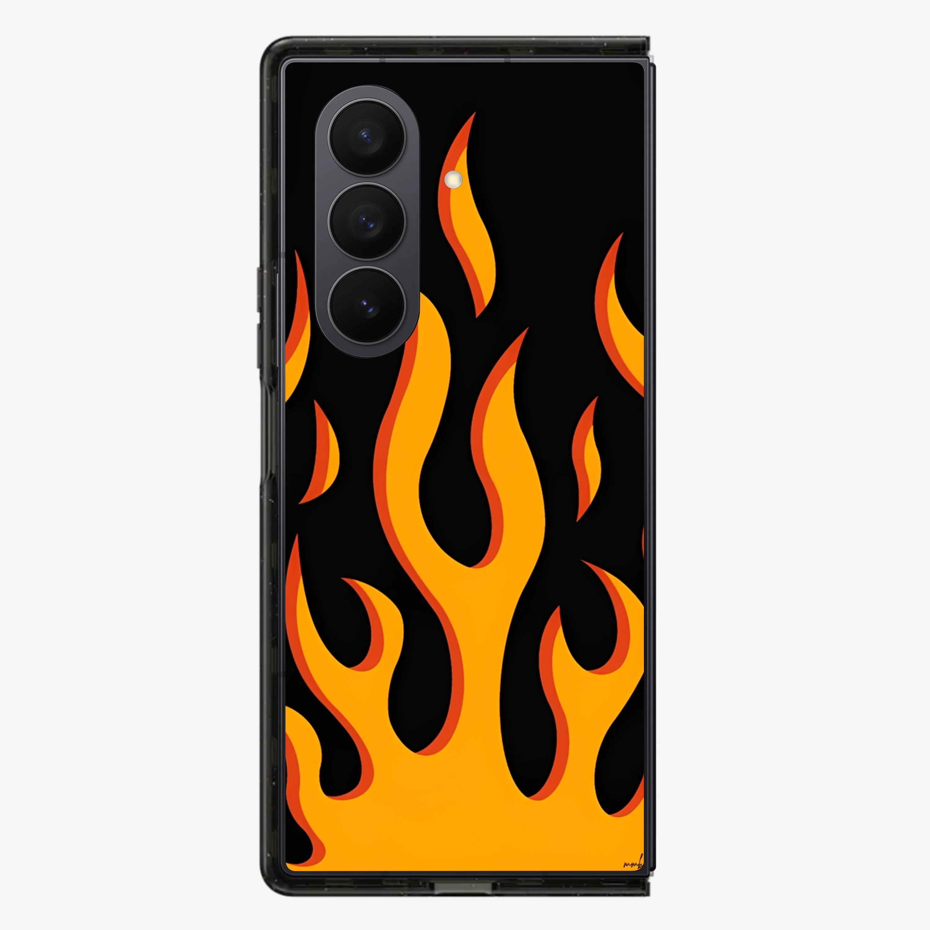 Flame | Orange Samsung Z Fold Phone Case - Image 2