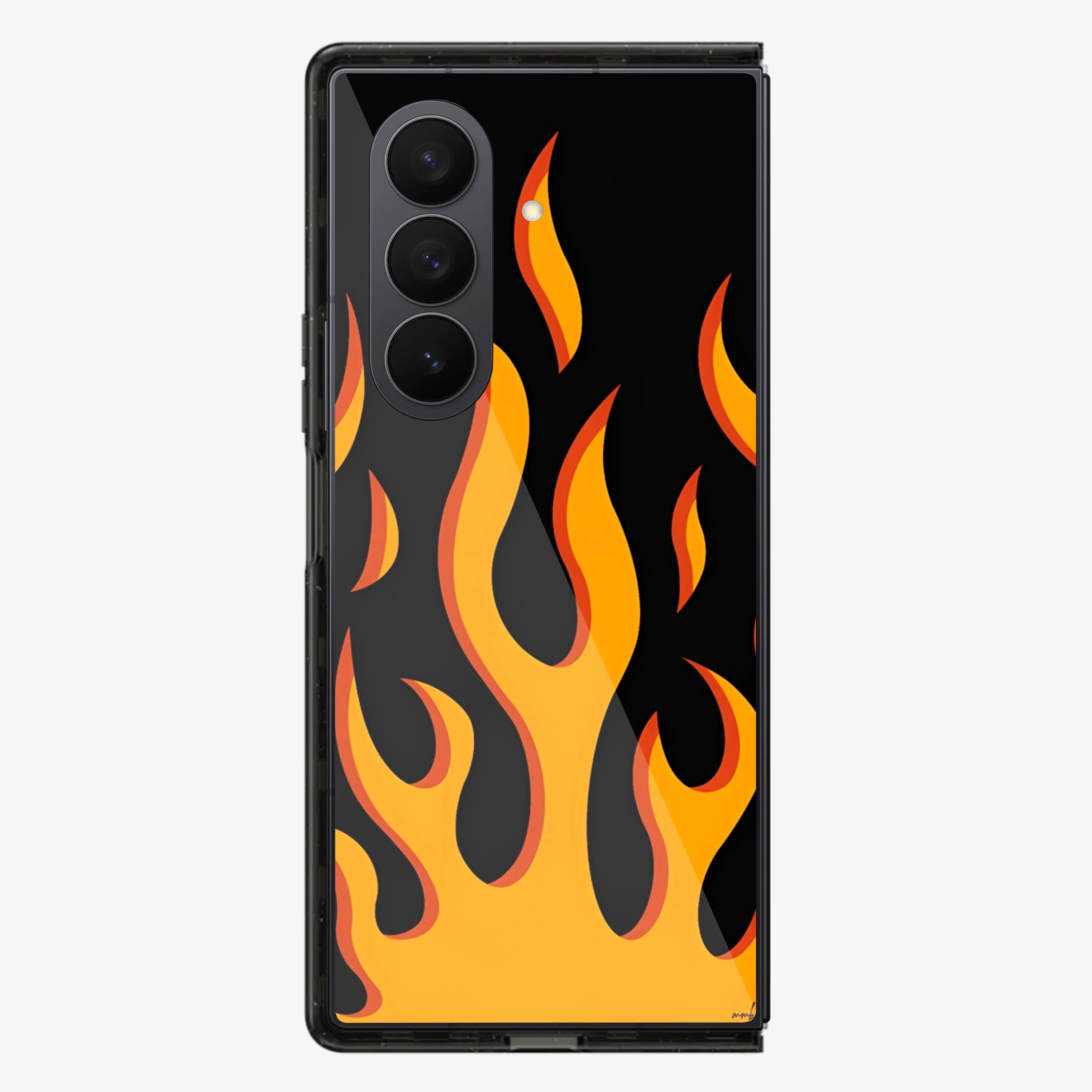 Flame | Orange Samsung Z Fold Phone Case - Image 3