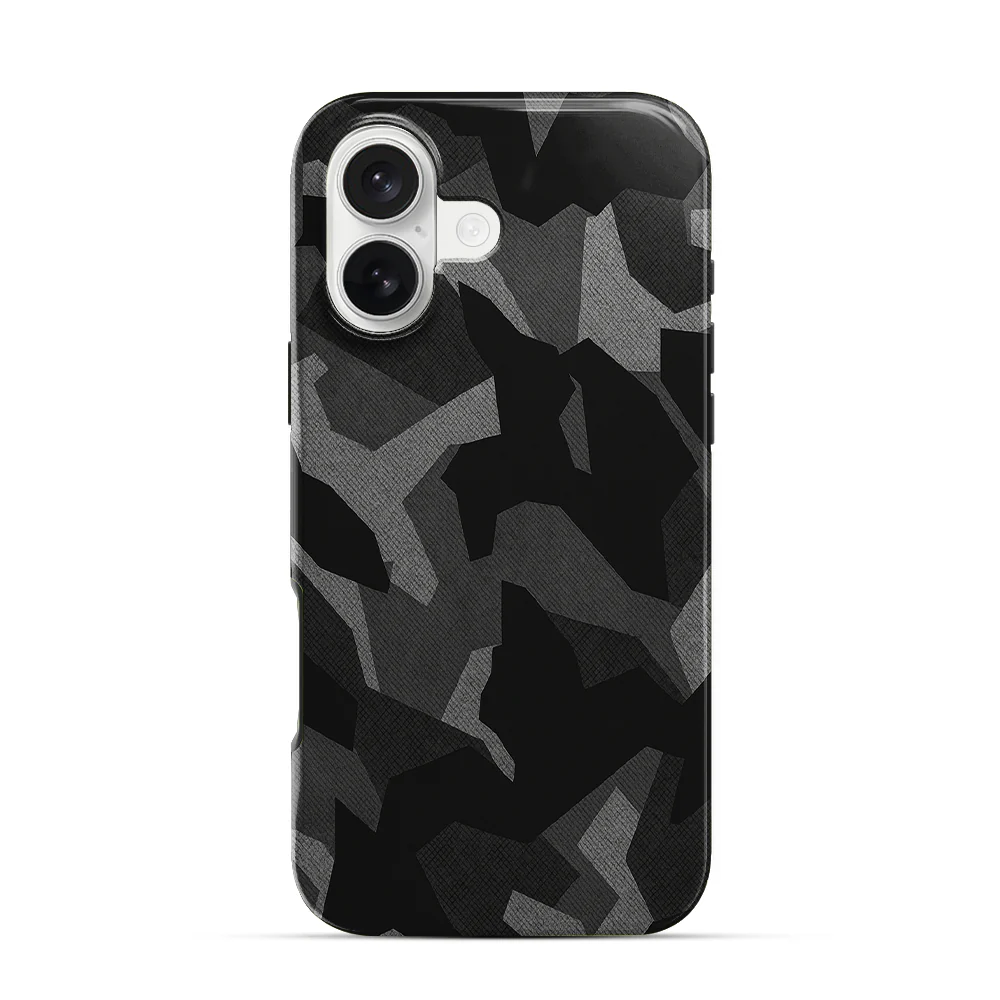 Night Black Camouflage iPhone 16 Case