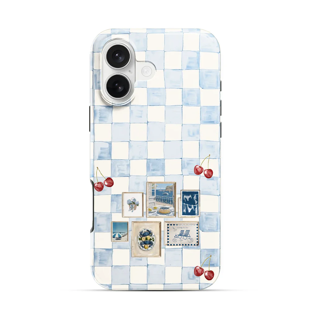 Sea Side Checker iPhone 16 Case