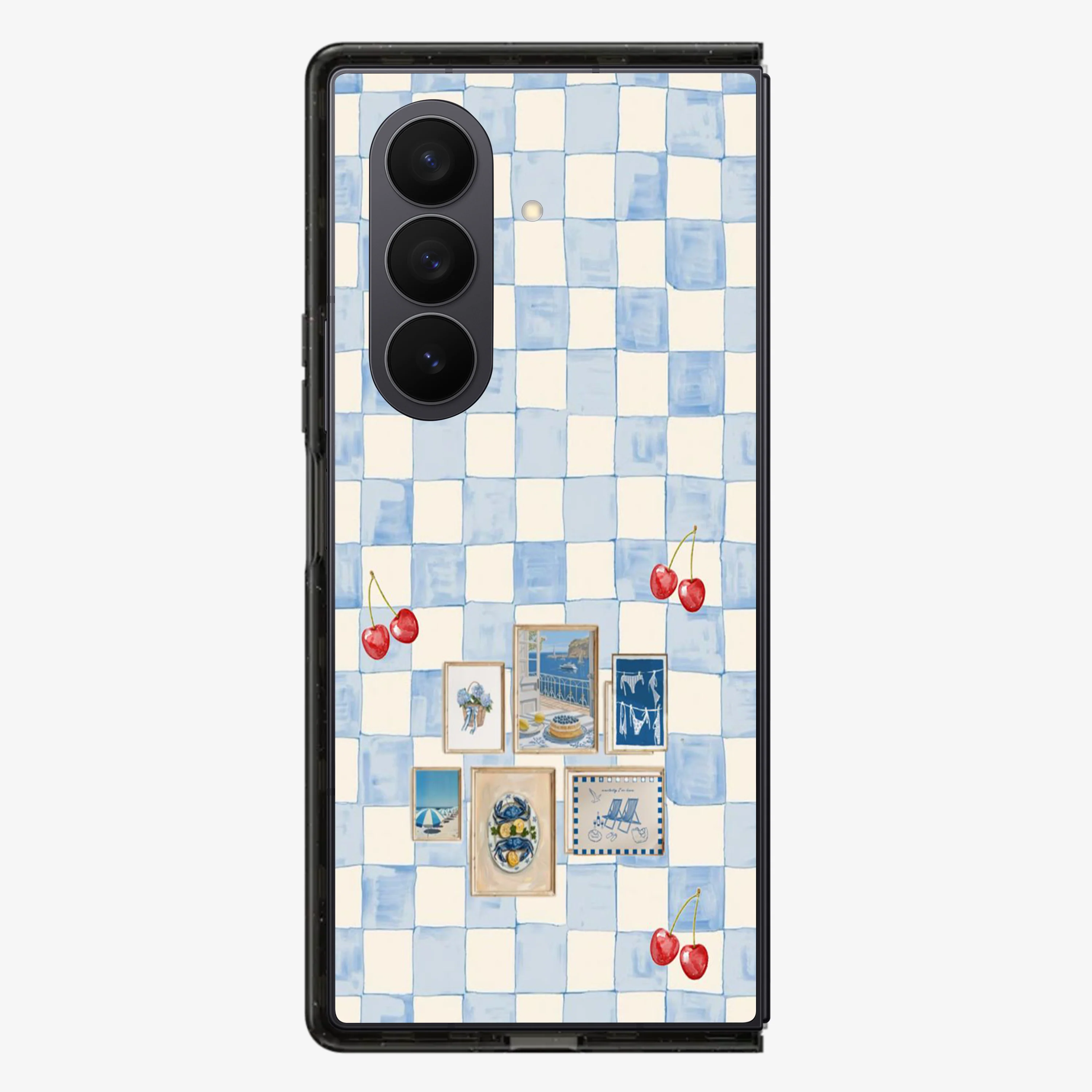 Sea Side Checker Samsung Z Fold Phone Case - Image 2