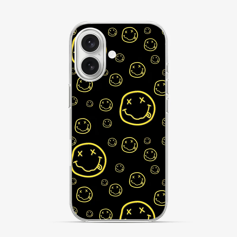 Smiley Black iPhone 16 Case - Image 2