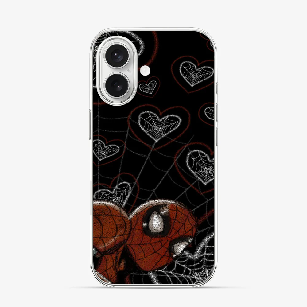 Spiderman Web-Heart iPhone 16 Case - Image 2
