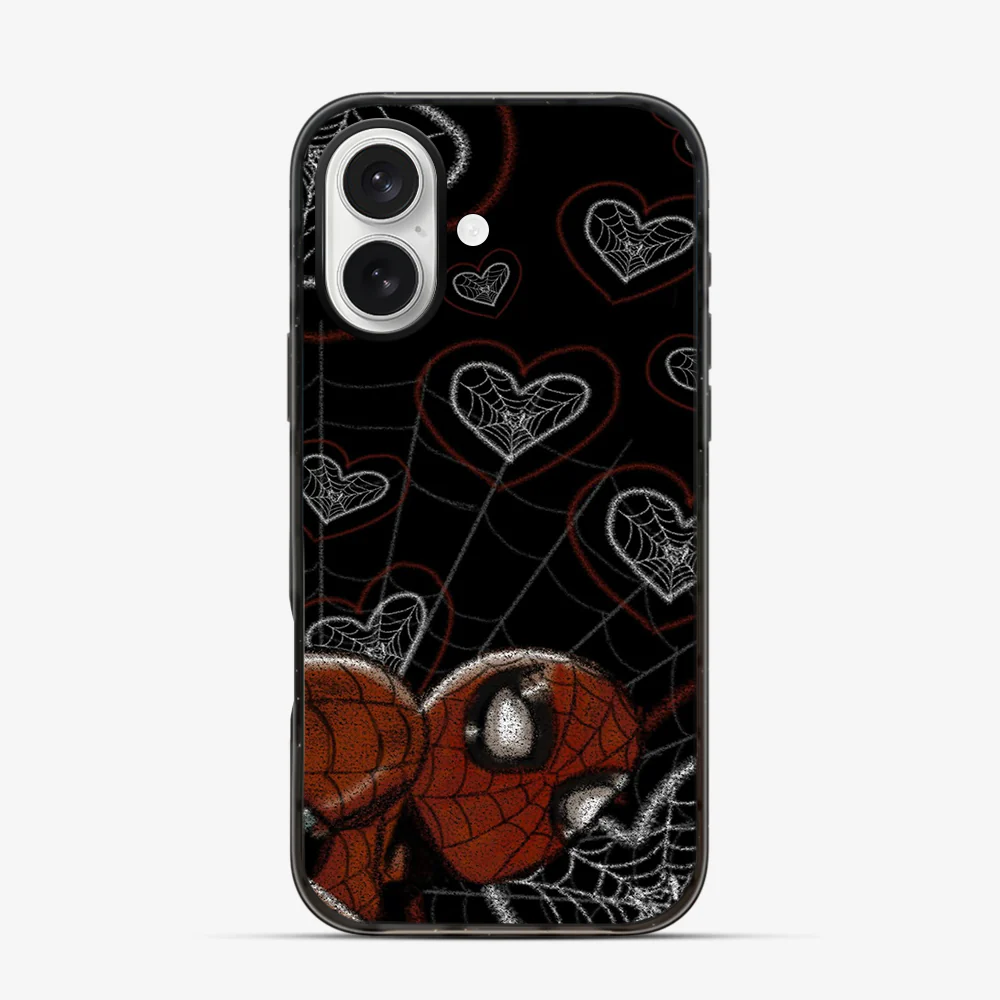 Spiderman Web-Heart iPhone 16 Case - Image 3