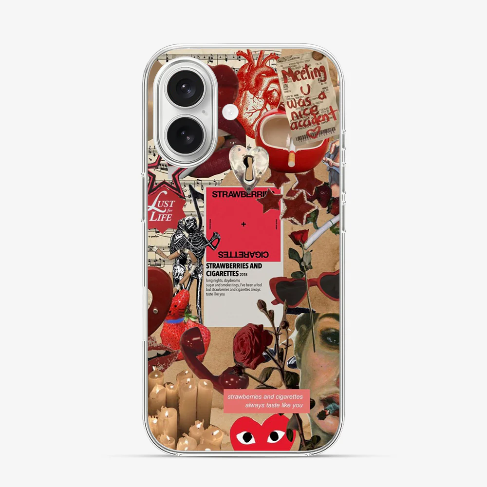 Strawberries and Cigarettes iPhone 16 Case - Image 2