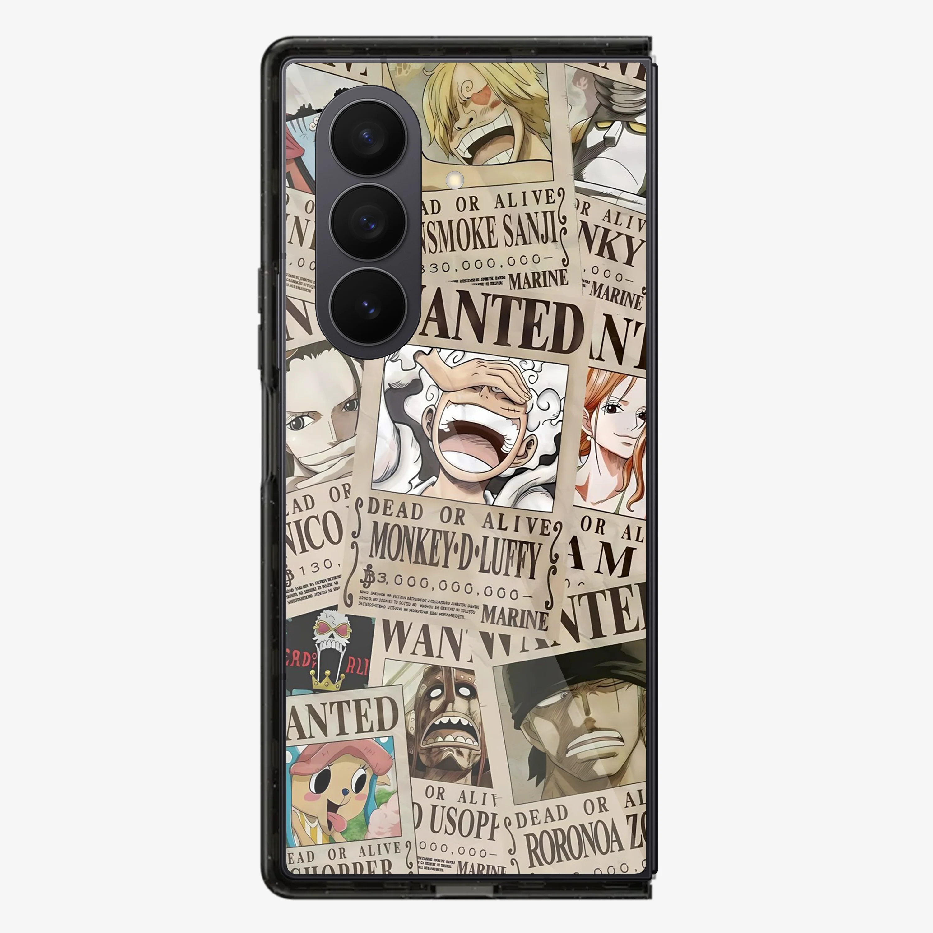 Wanted One Piece Luffy Anime Samsung Z Fold Phone Case - Image 3